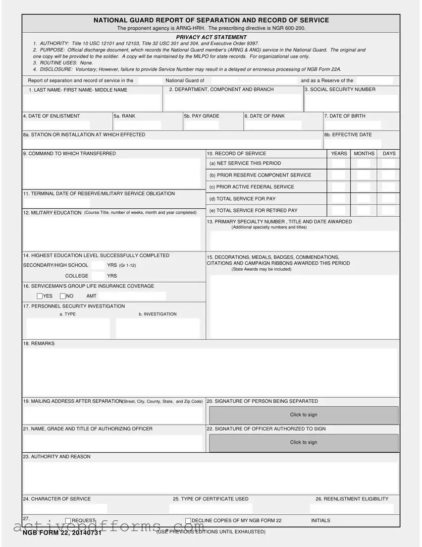 Free Ngb 22 PDF Template