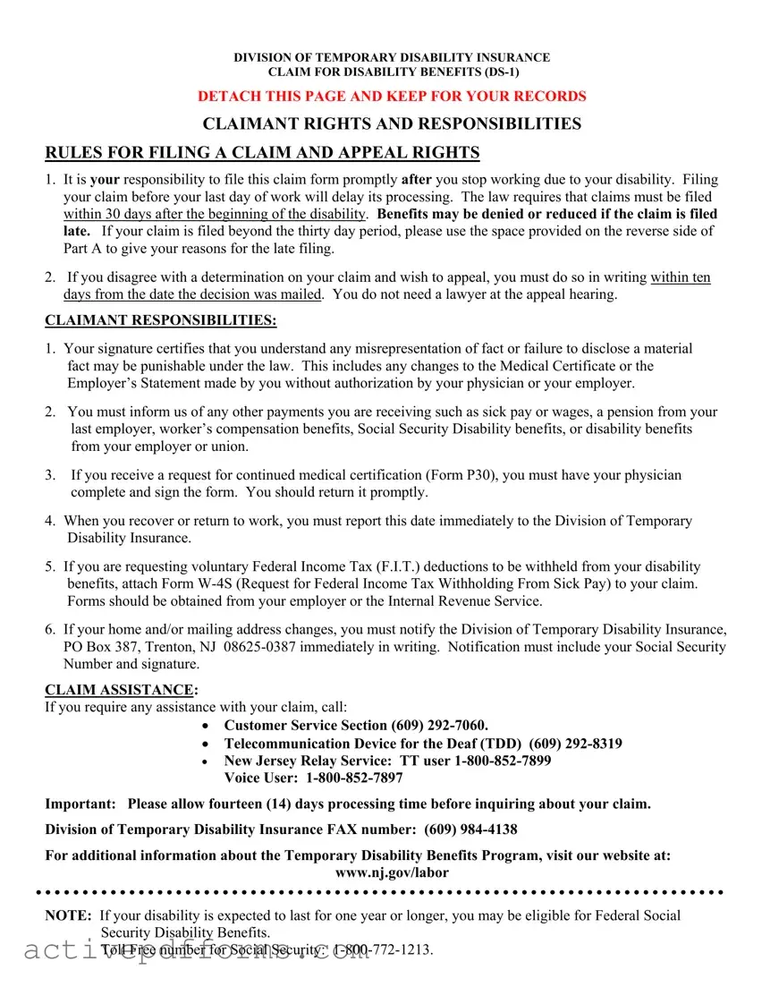Free Nj Temporary Disability PDF Template