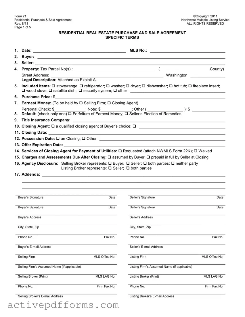 Free Nwmls 21 PDF Template