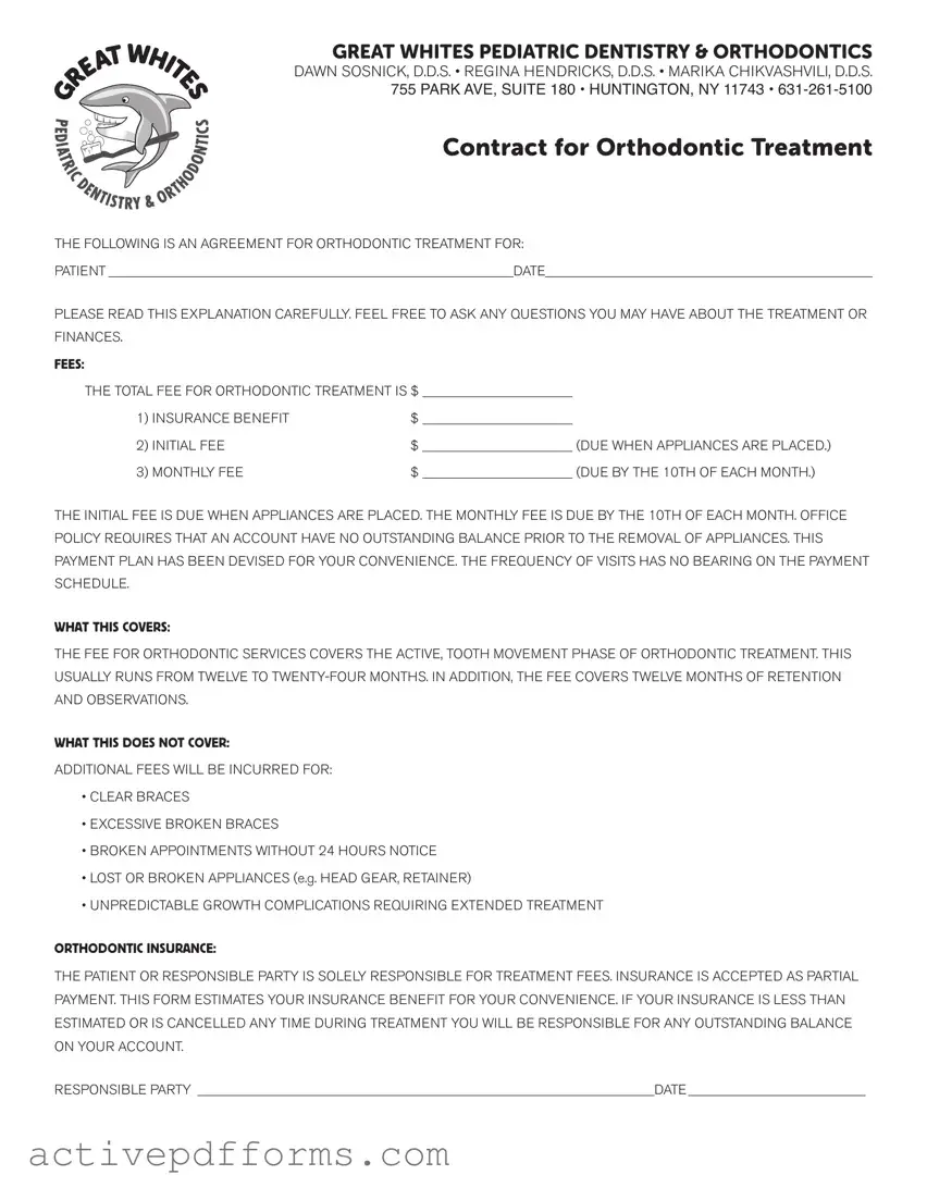 Free Orthodontics Contract PDF Template