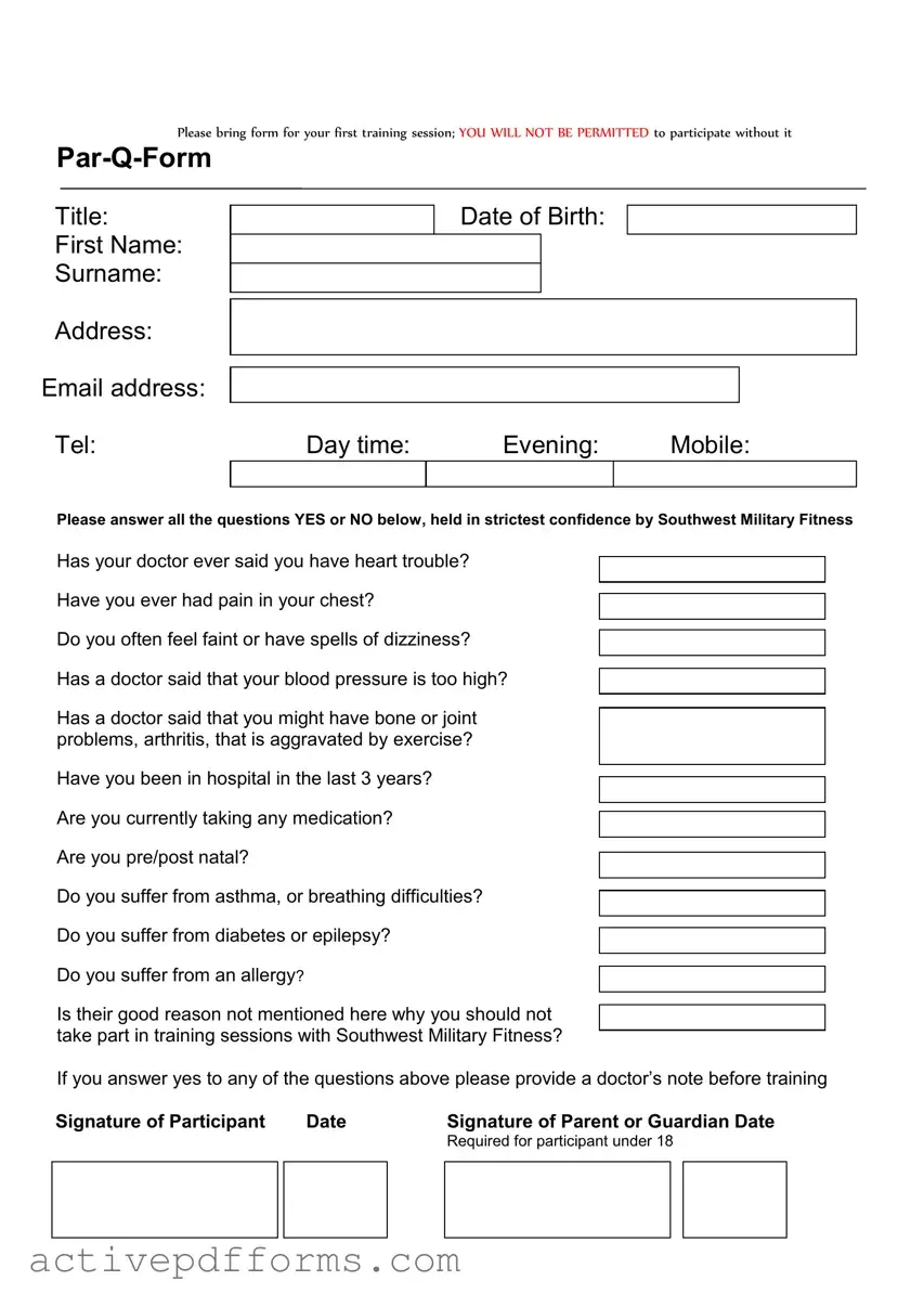 Free Par Q PDF Template