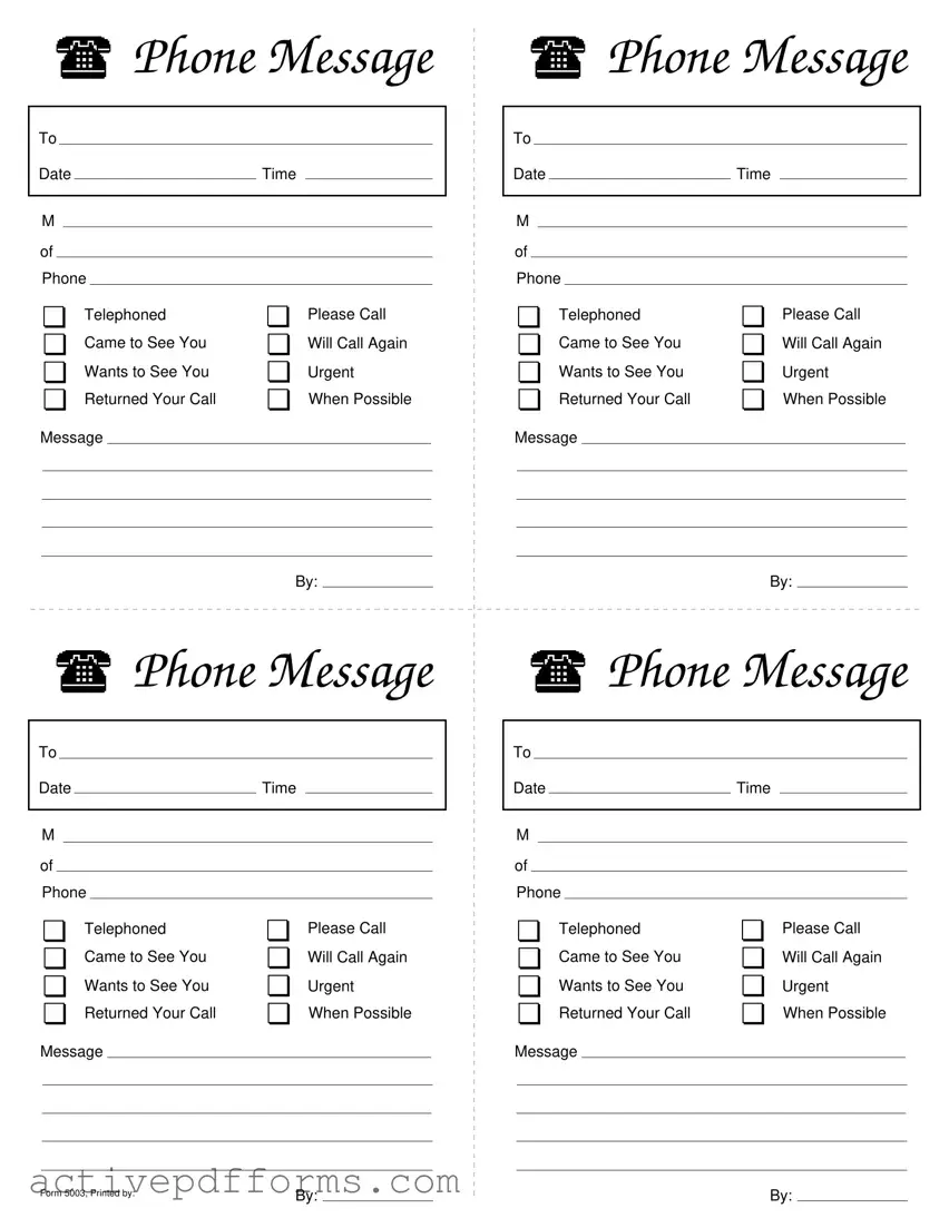 Free Phone Message Slips PDF Template