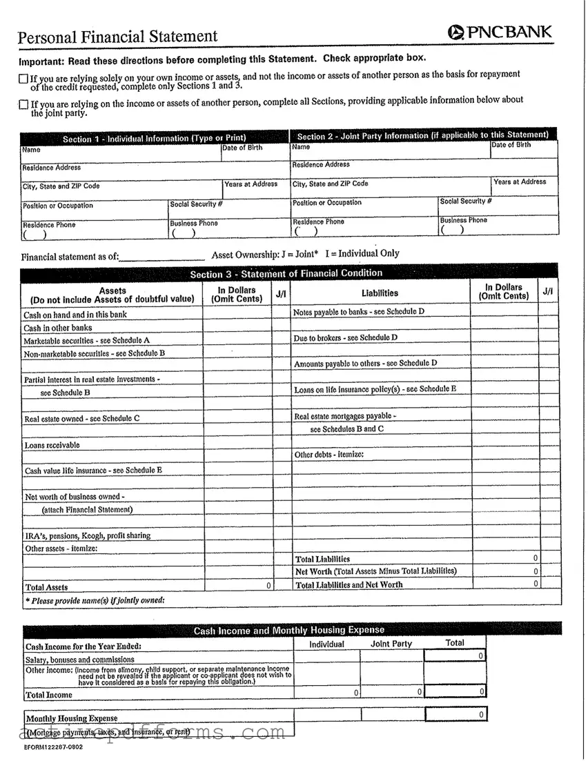 Free Pnc Bank Statement PDF Template