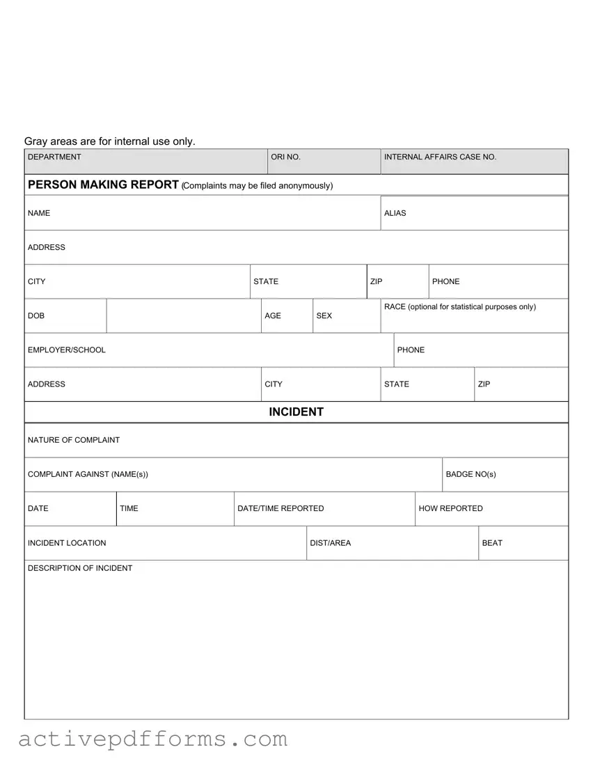 Free Police Report PDF Template