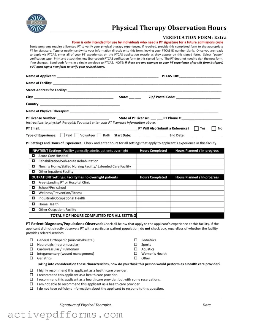 Free Ptcas PDF Template