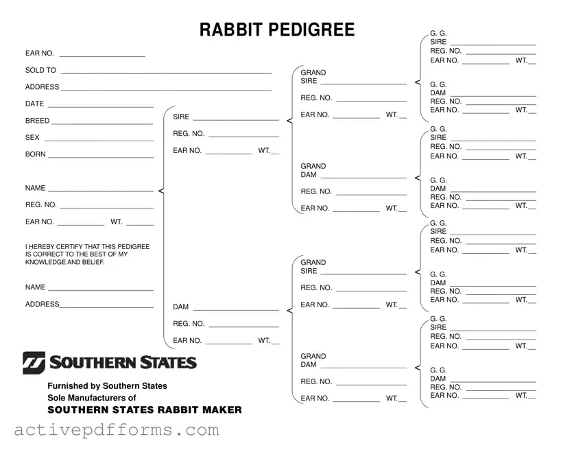 Free Rabbit Pedigree PDF Template
