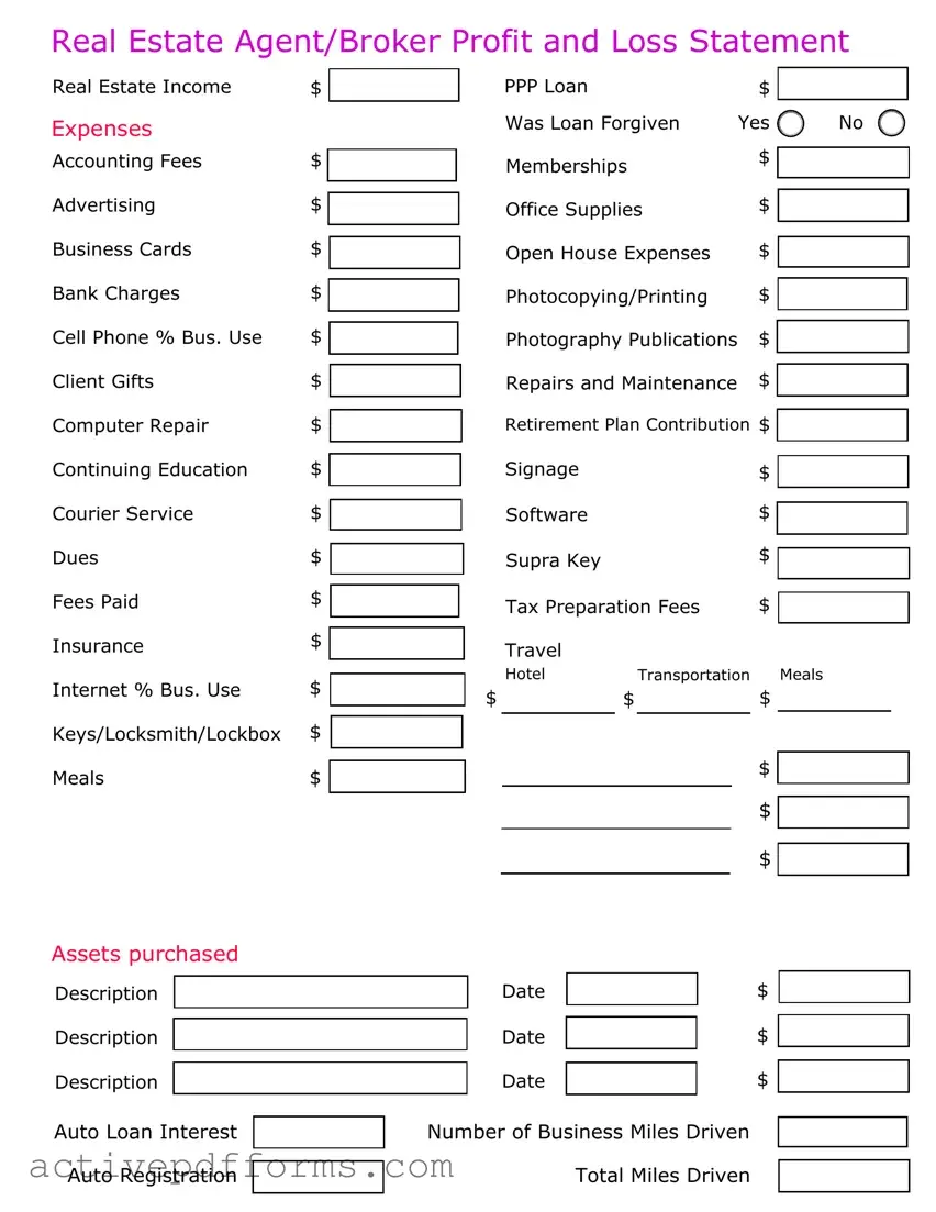 Free Real Estate Agent Profit PDF Template