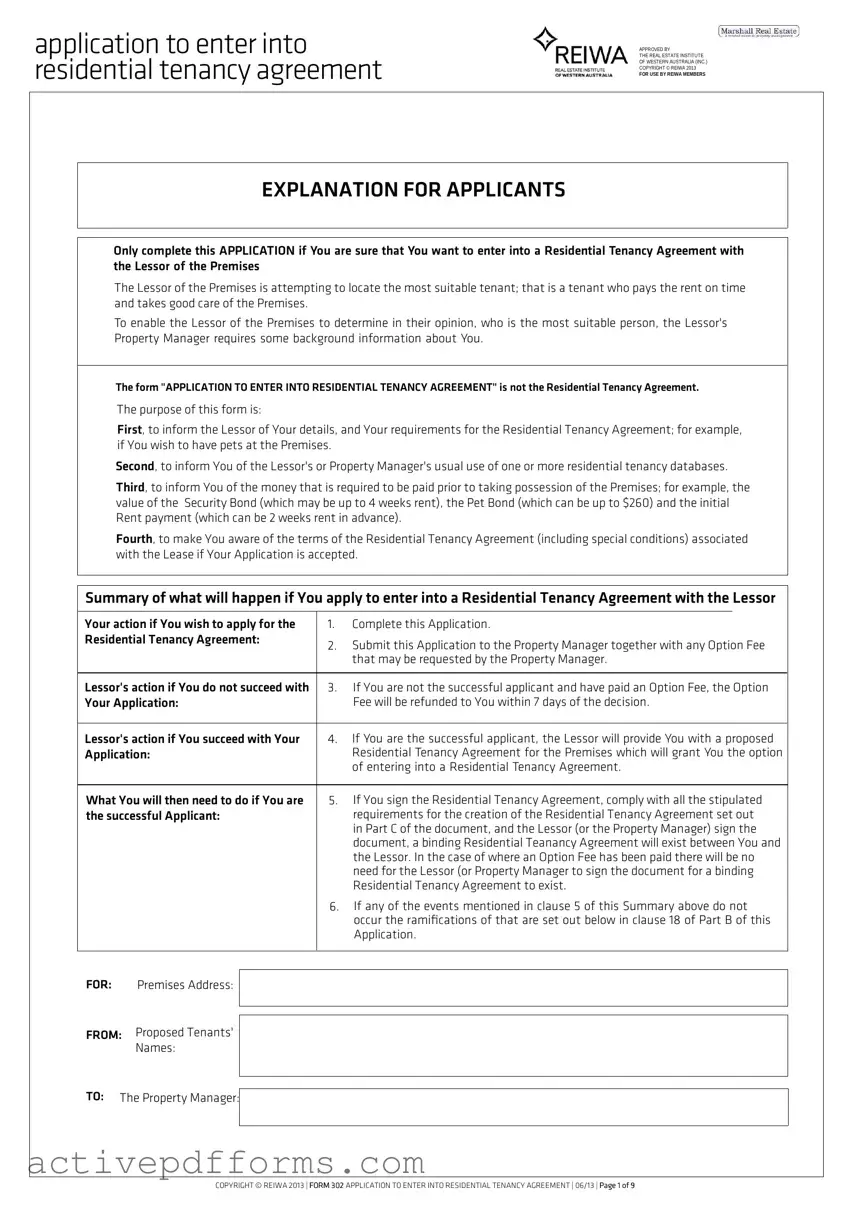 Free Reiwa Tenancy Application PDF Template