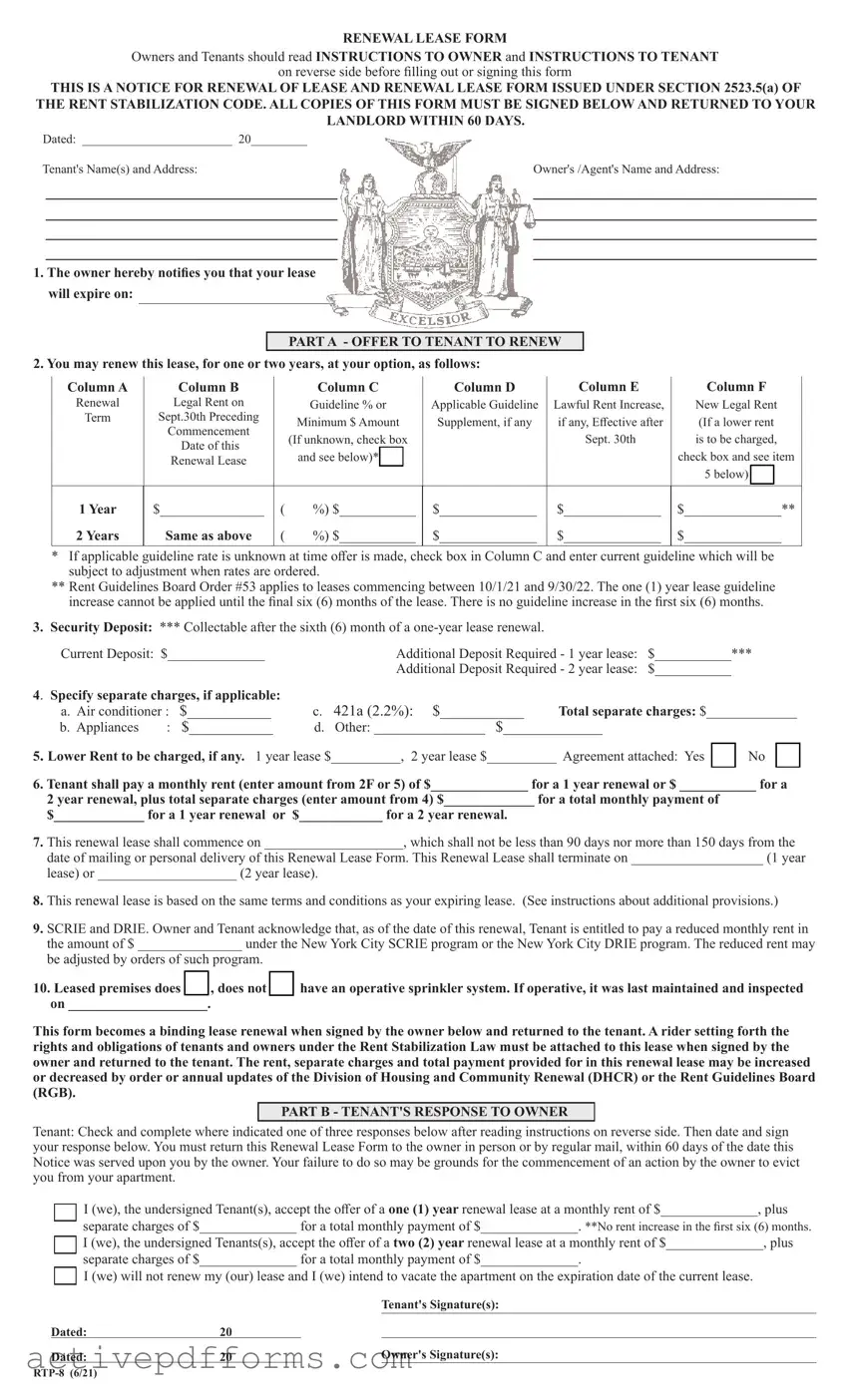 Free Renewal Lease Nyc PDF Template