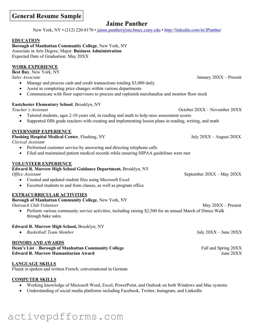 Free Resume PDF Template