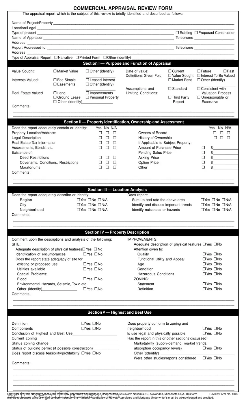 Free Review Commercial Appraisal PDF Template
