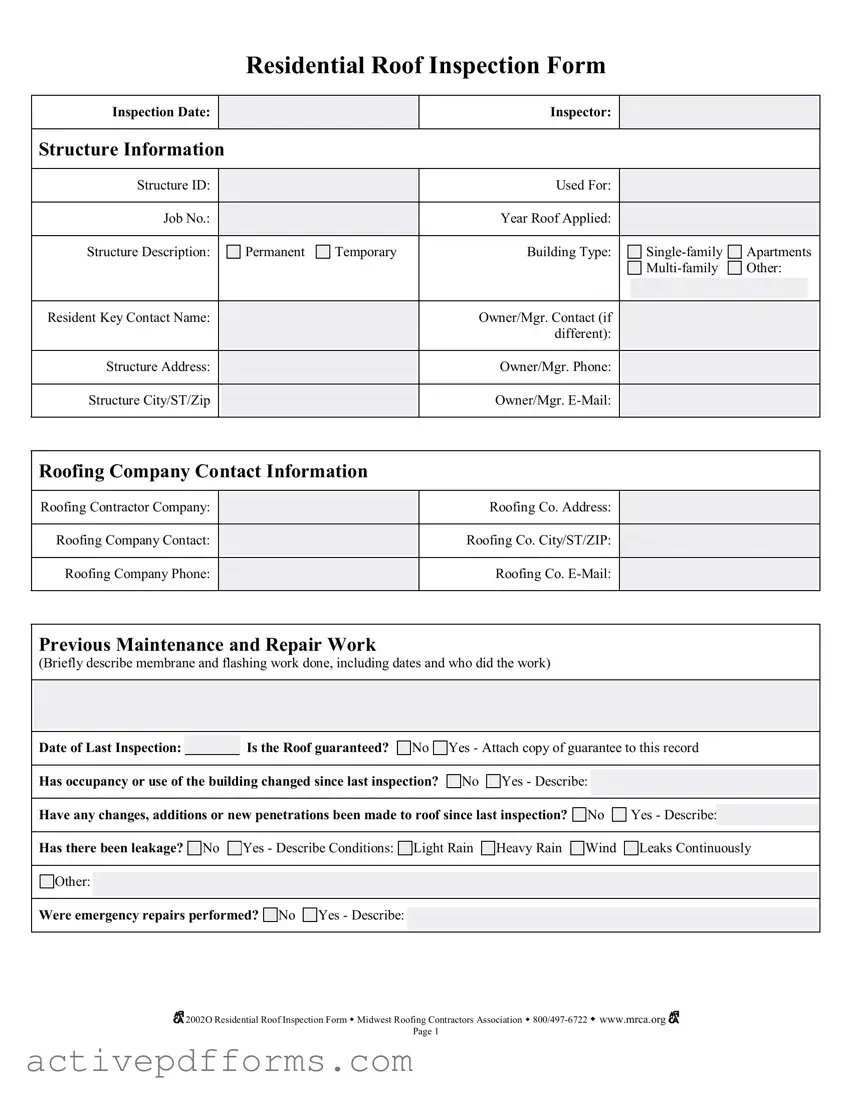 Free Roof Inspection PDF Template