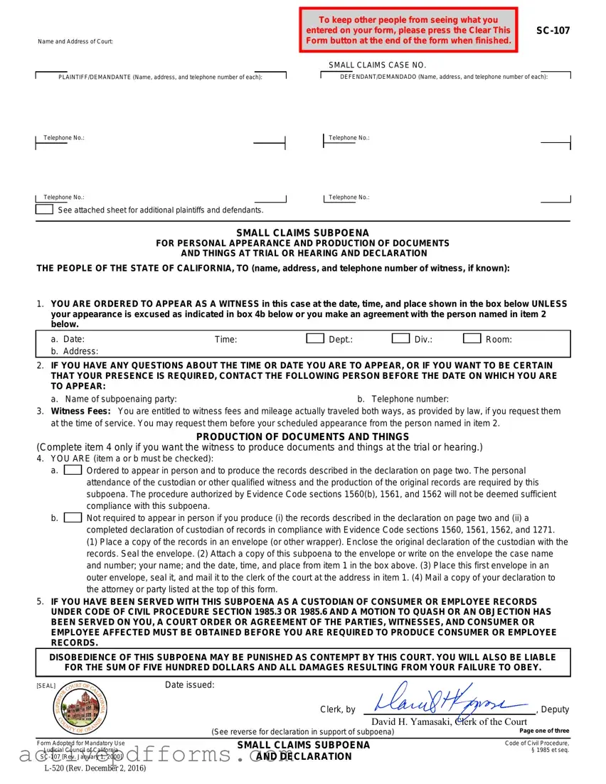 Free Sc 107 PDF Template