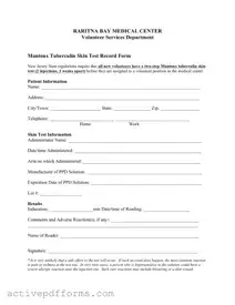 Free 2 Step Tb Test PDF Template