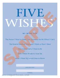 Free 5 Wishes Document PDF Template