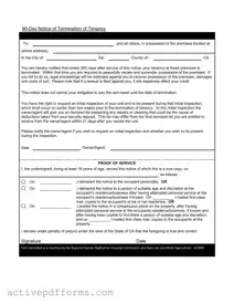 Free 90 Day Notice To Move Out PDF Template