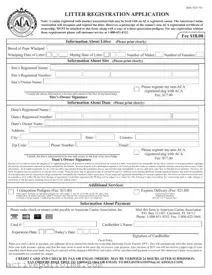 Free Aca Litter Registration PDF Template