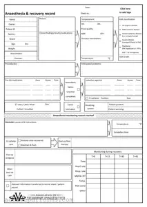 Free Anesthesia Record PDF Template