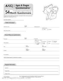 Free Asq 54 Month Questionnaire PDF Template