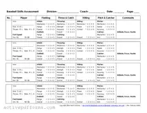Free Baseball Assessment PDF Template