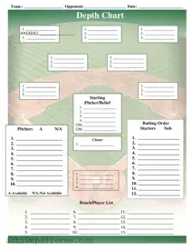 Free Baseball Field Lineup PDF Template