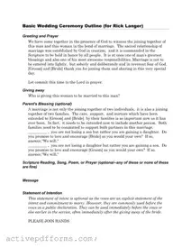 Free Wedding Ceremony Script PDF Template
