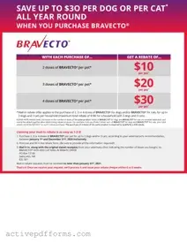 Free Bravecto rebate form PDF Template