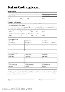 Free Business Credit Application PDF Template