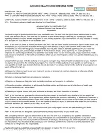 Free California Advanced Health Care Directive PDF Template