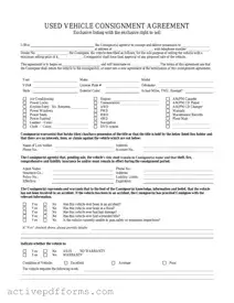 Free Car Consignment PDF Template
