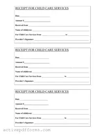Free Childcare Receipt PDF Template