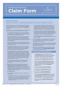 Free Combined Insurance Claim PDF Template
