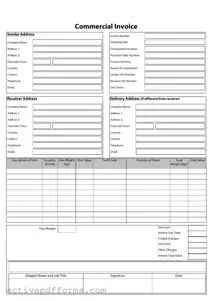 Free Commercial Invoice PDF Template