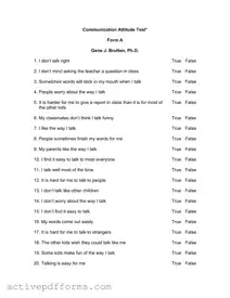 Free Communication Attitude Test A PDF Template