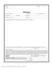 Free Construction proposal form PDF Template