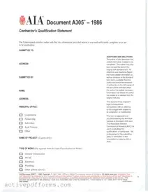 Free AIA A305 PDF Template