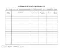 Free Controlled Drug Log PDF Template