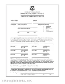 Free Ct Resale Certificate PDF Template