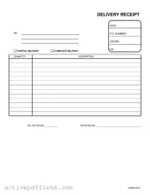 Free Delivery Receipt PDF Template