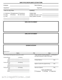 Free Disciplinary Action PDF Template