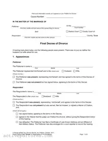 Free Divorce Decree PDF Template