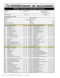 Free Elevator Inspection Checklist PDF Template