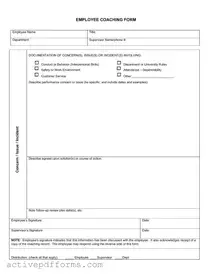 Free Employee Coaching PDF Template