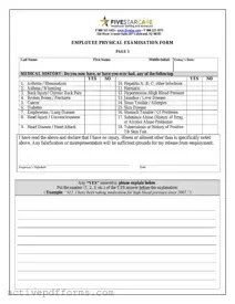 Free Employee Physical PDF Template