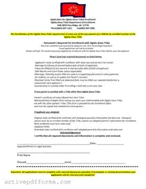 Free Enrollment Oglala Sioux Tribe PDF Template