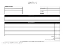 Free Estimate PDF Template