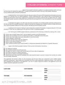 Free Eyelash Extension Consent PDF Template