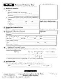Free Fake Restraining Order PDF Template