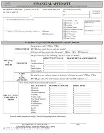Free Financial Affidavit CJA-23 PDF Template
