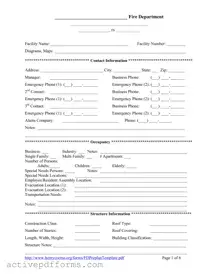 Free Fire Department Pre Plan PDF Template